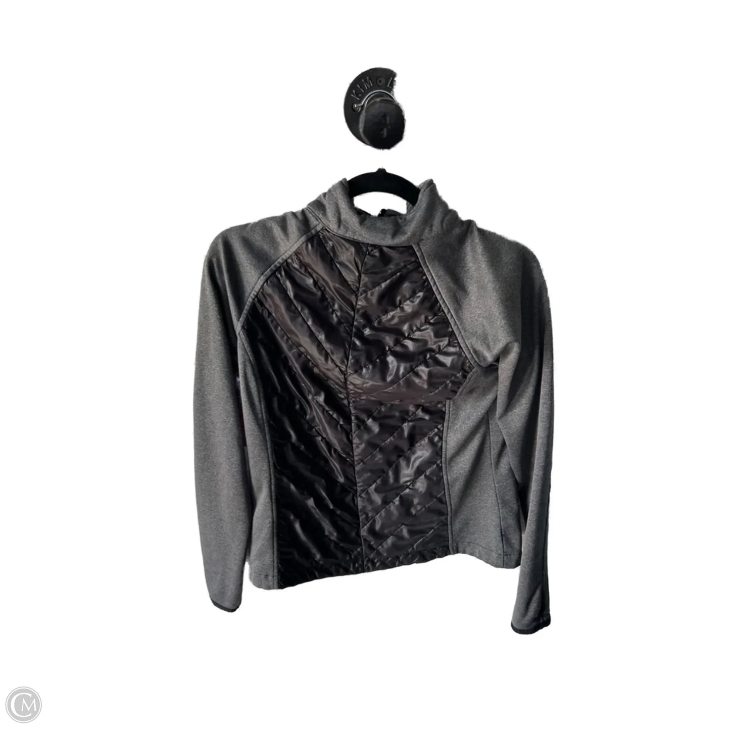 Athletic Jacket By Reebok In Black & Grey, Size: S