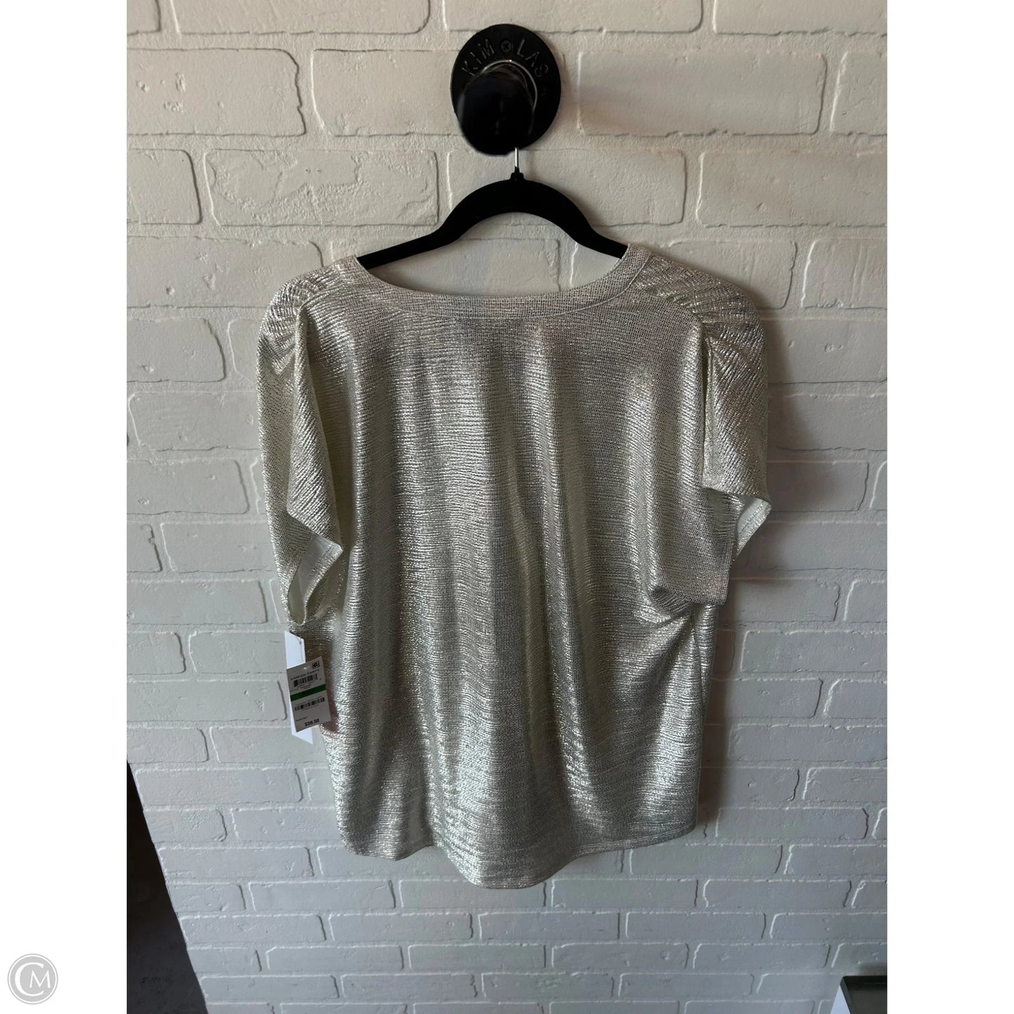 Top Sleeveless By Inc In Silver, Size: L