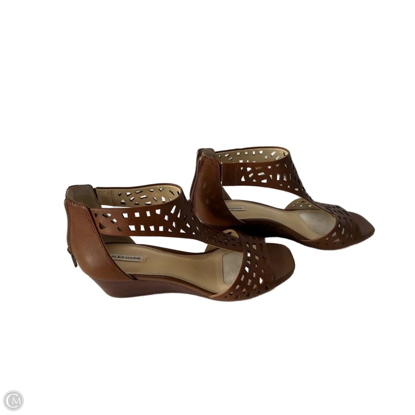 Sandals Heels Wedge By Alex Marie In Brown, Size: 9.5
