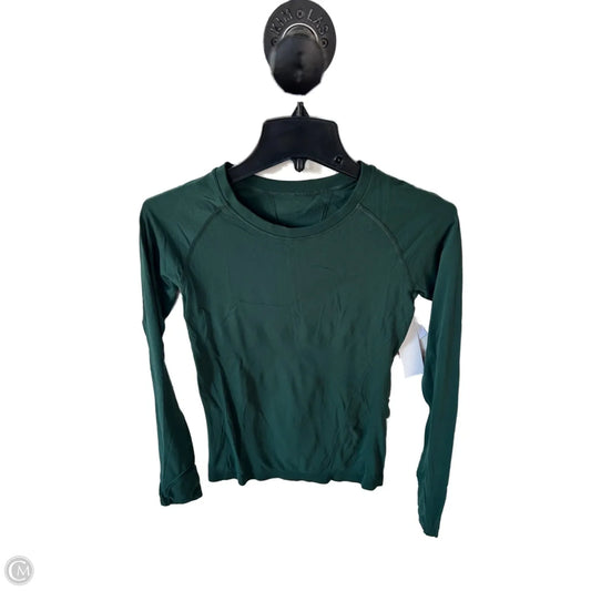 Athletic Top Long Sleeve Collar By Athleta In Green, Size: Xs