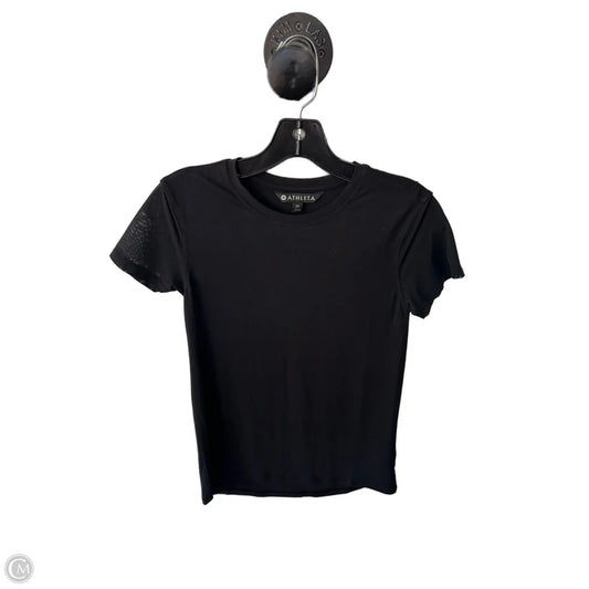 Athletic Top Short Sleeve By Athleta In Black, Size: Xs