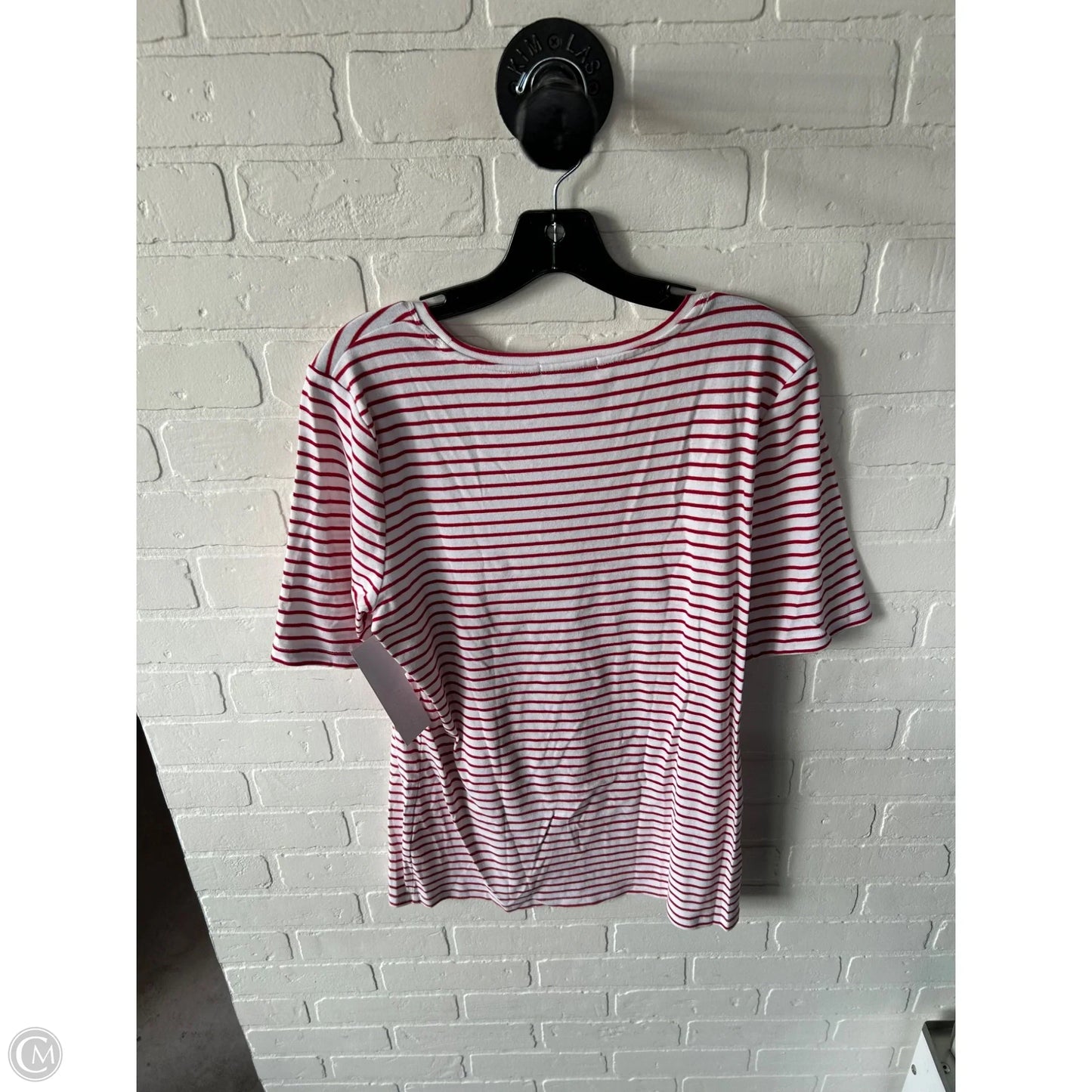 Top Short Sleeve Basic By Banana Republic In Red & White, Size: Xl