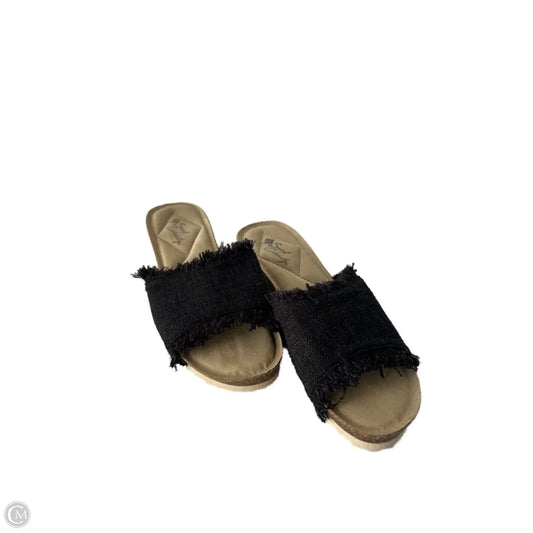 Sandals Heels Wedge By Clothes Mentor In Black, Size: 7.5