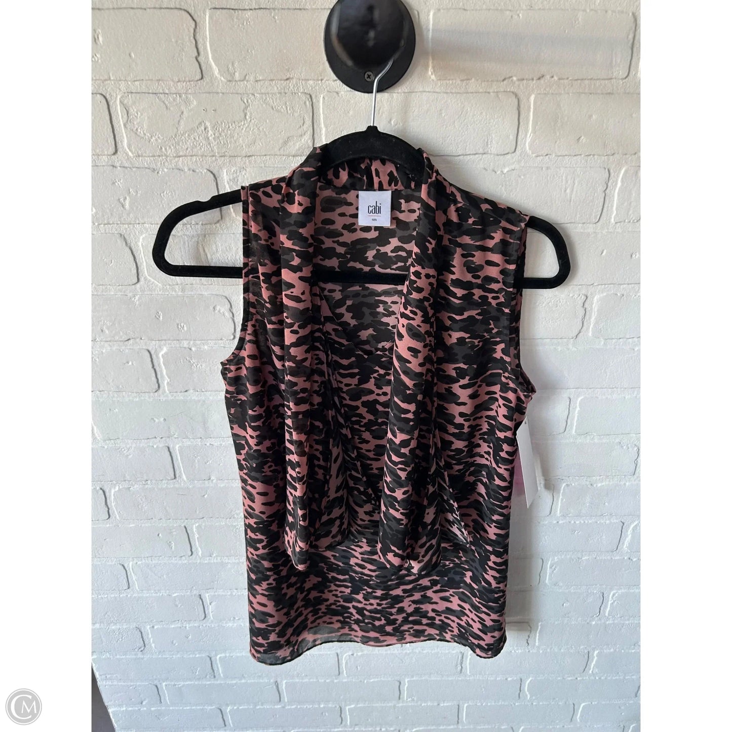 Top Sleeveless By Cabi In Black & Pink, Size: S