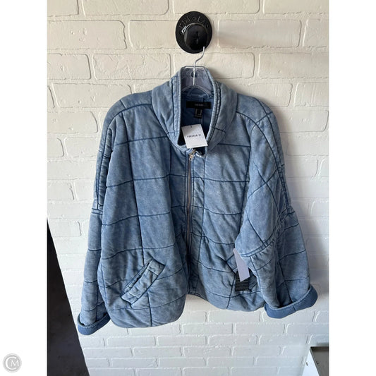 Jacket Puffer & Quilted By Forever 21 In Blue, Size: Xl