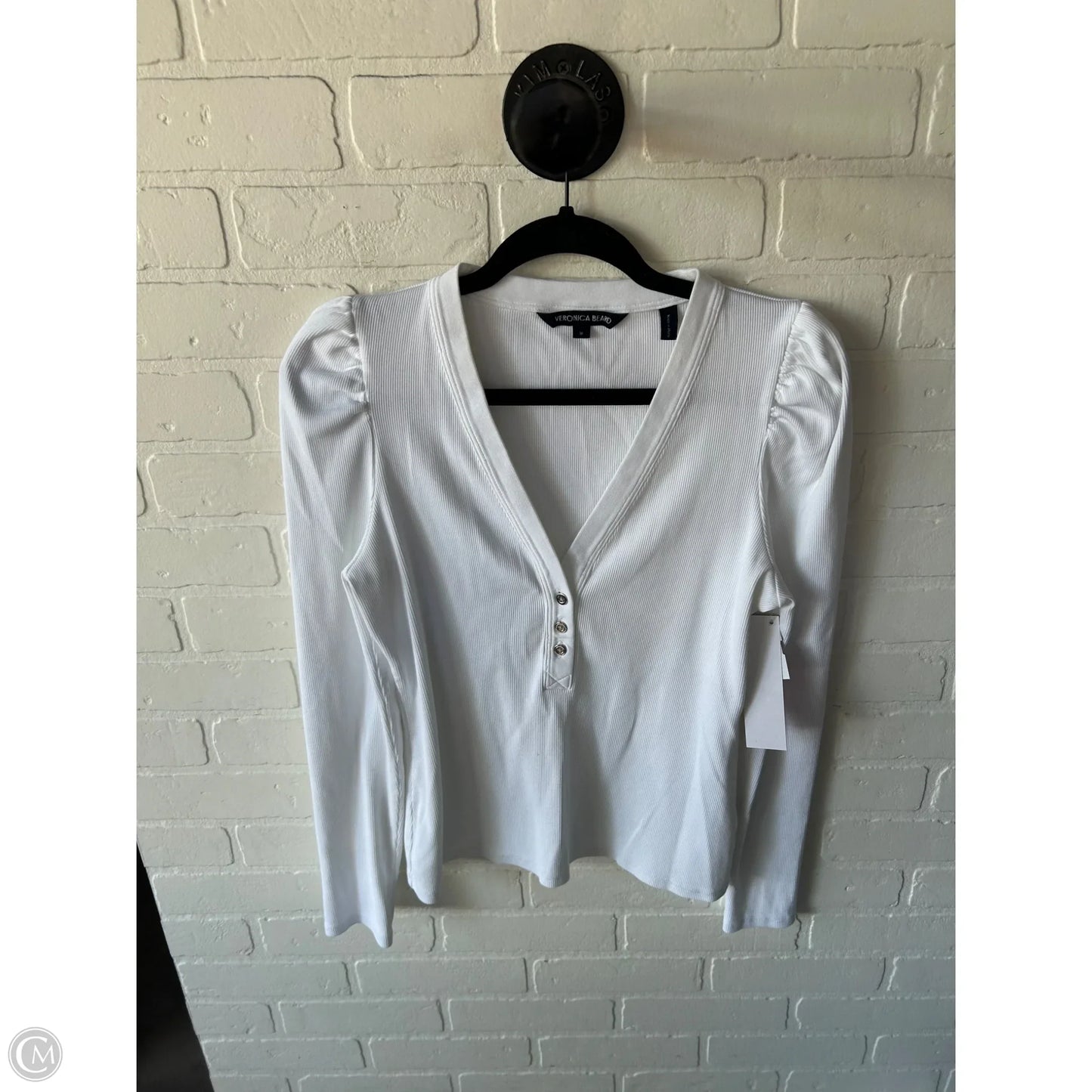 Top Long Sleeve By Veronica Beard In White, Size: M