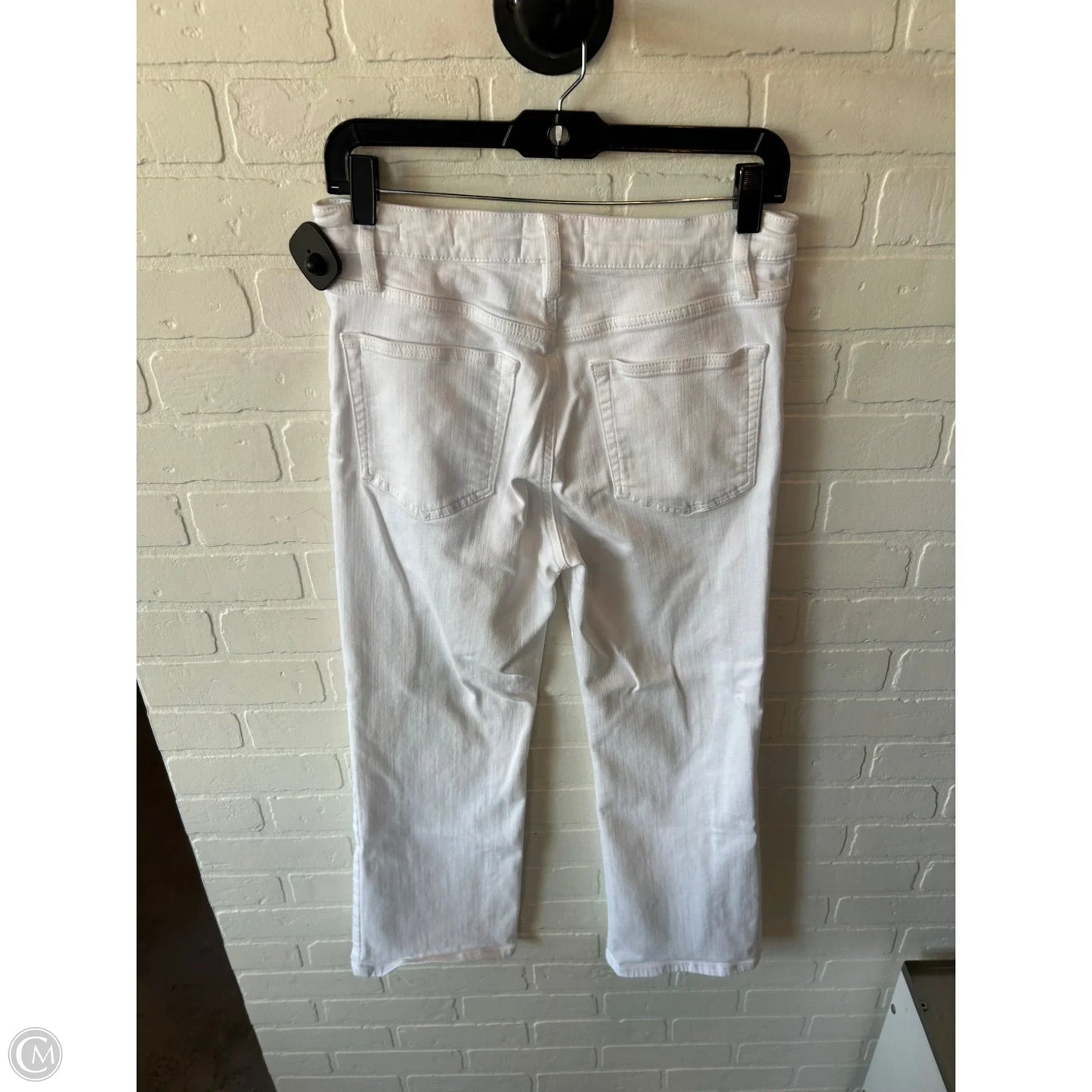 Jeans Cropped By Frame In White Denim, Size: 8