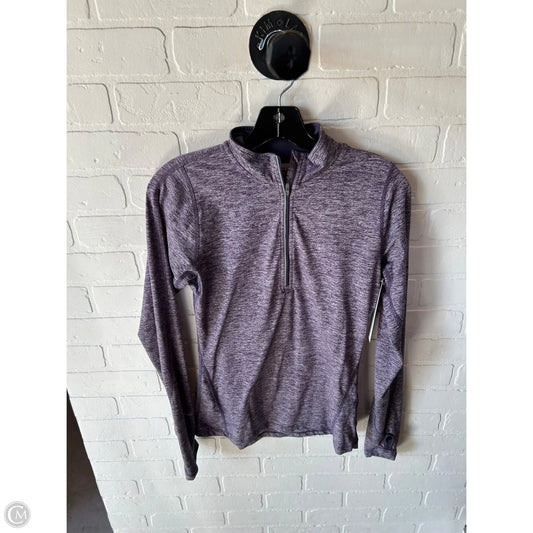 Athletic Top Long Sleeve Collar By Nike Apparel In Purple, Size: Xs