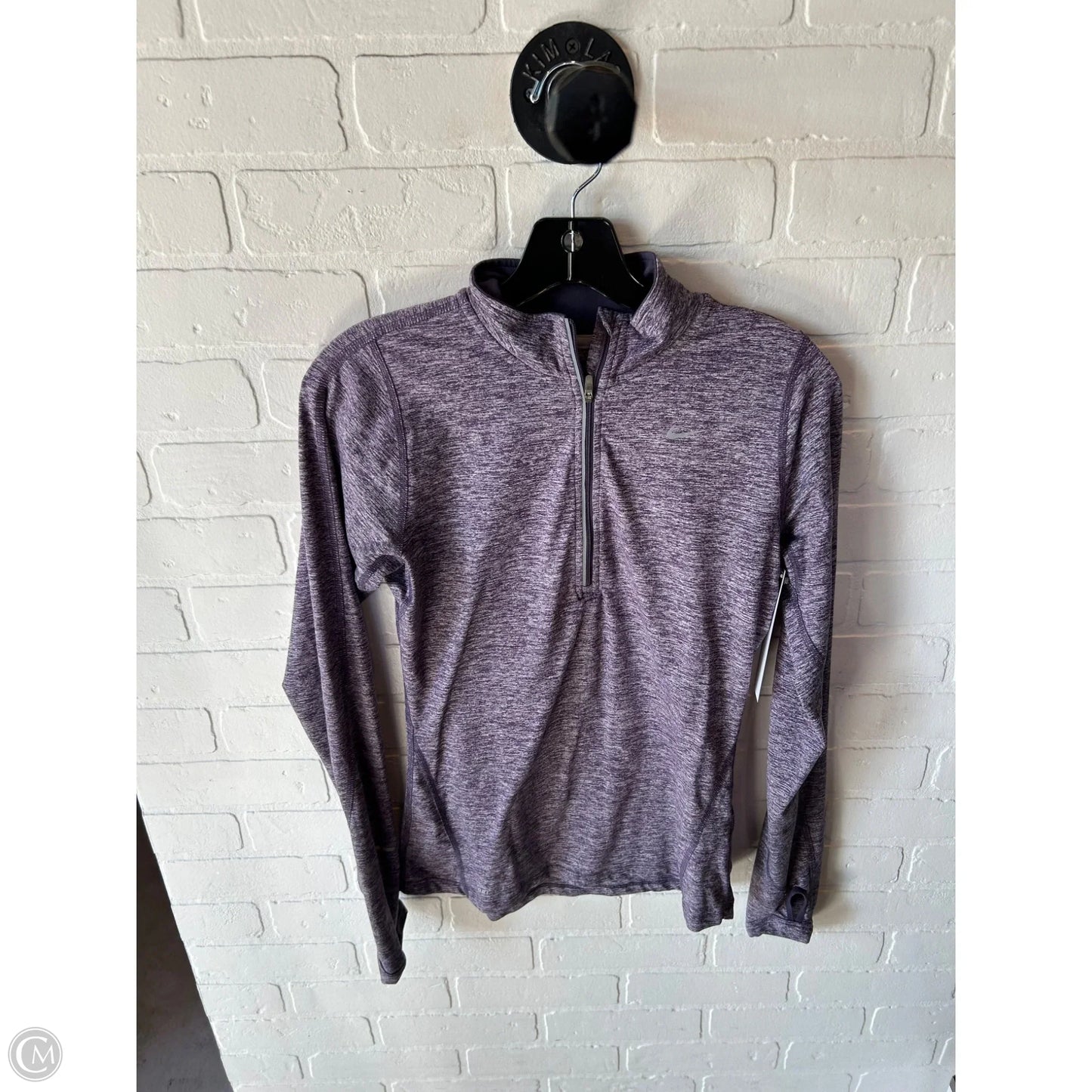 Athletic Top Long Sleeve Collar By Nike Apparel In Purple, Size: Xs