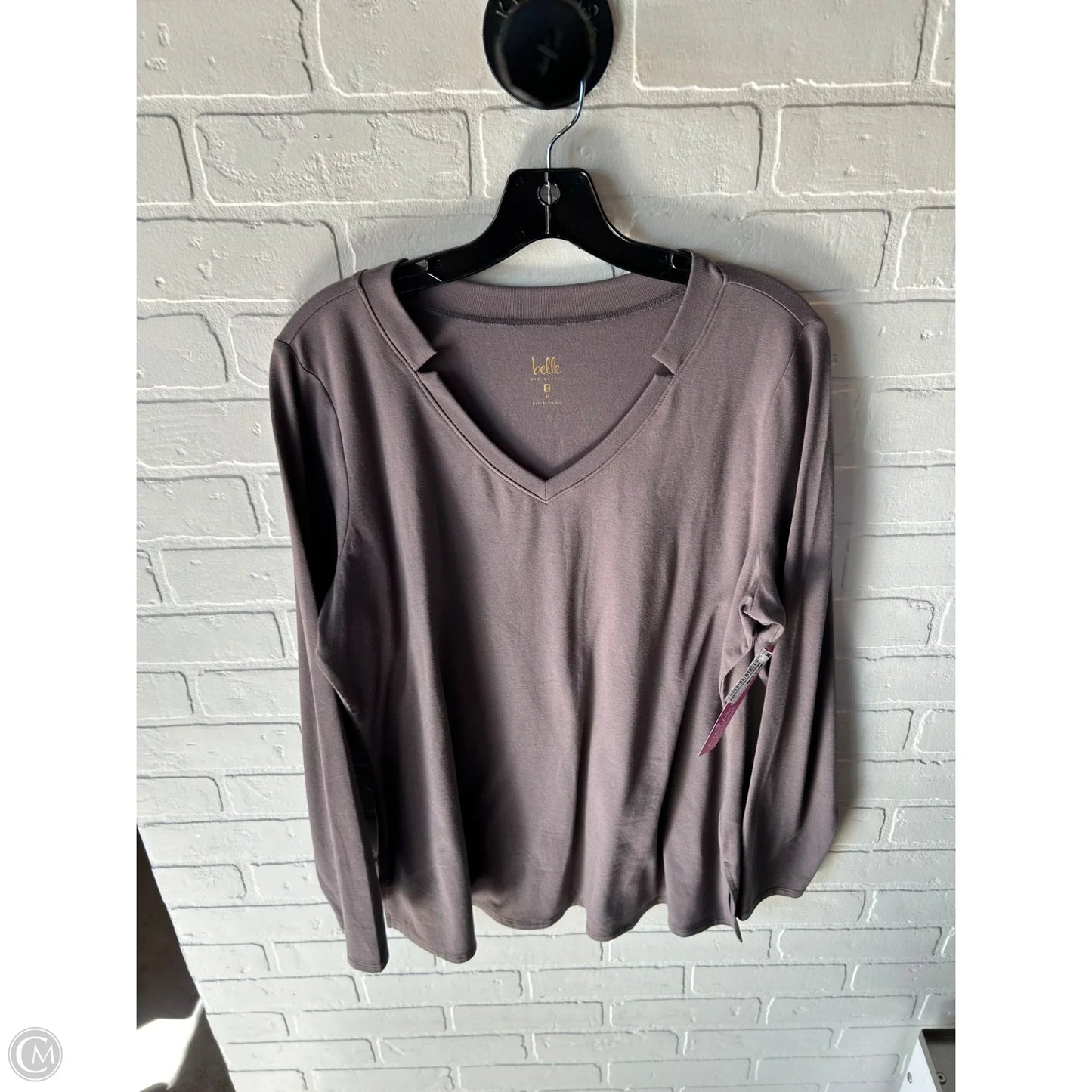Top Long Sleeve By Clothes Mentor In Grey, Size: M