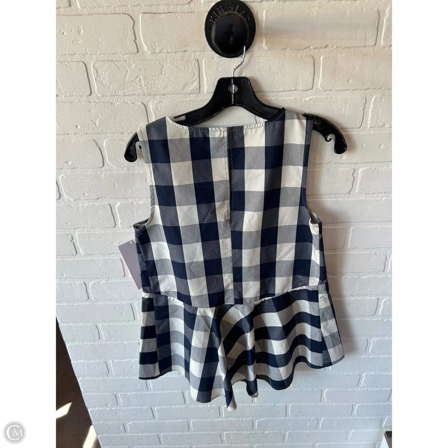 Top Sleeveless By Hd In Paris In Blue & Cream, Size: Xs