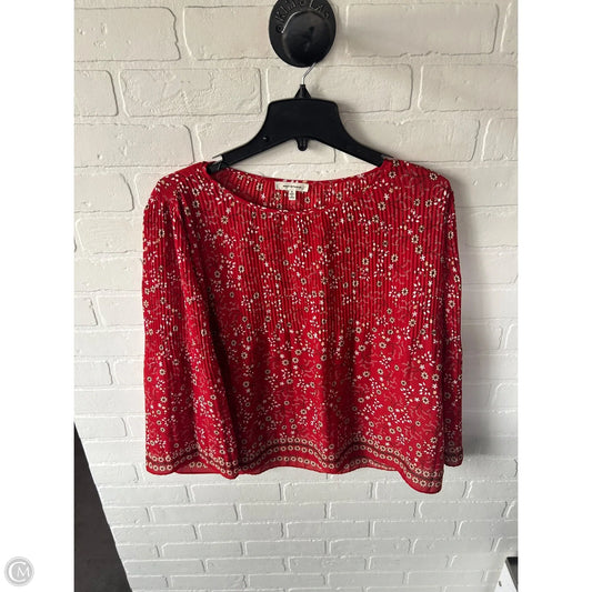 Top Long Sleeve By Max Studio In Red, Size: S