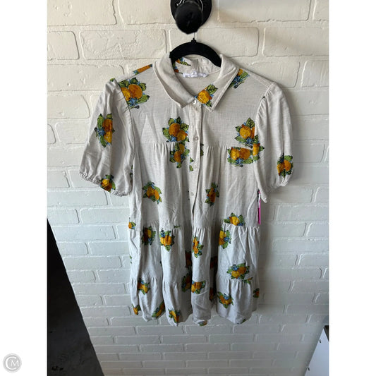 Dress Casual Short By Jane And Delancey In Cream & Yellow, Size: Xl