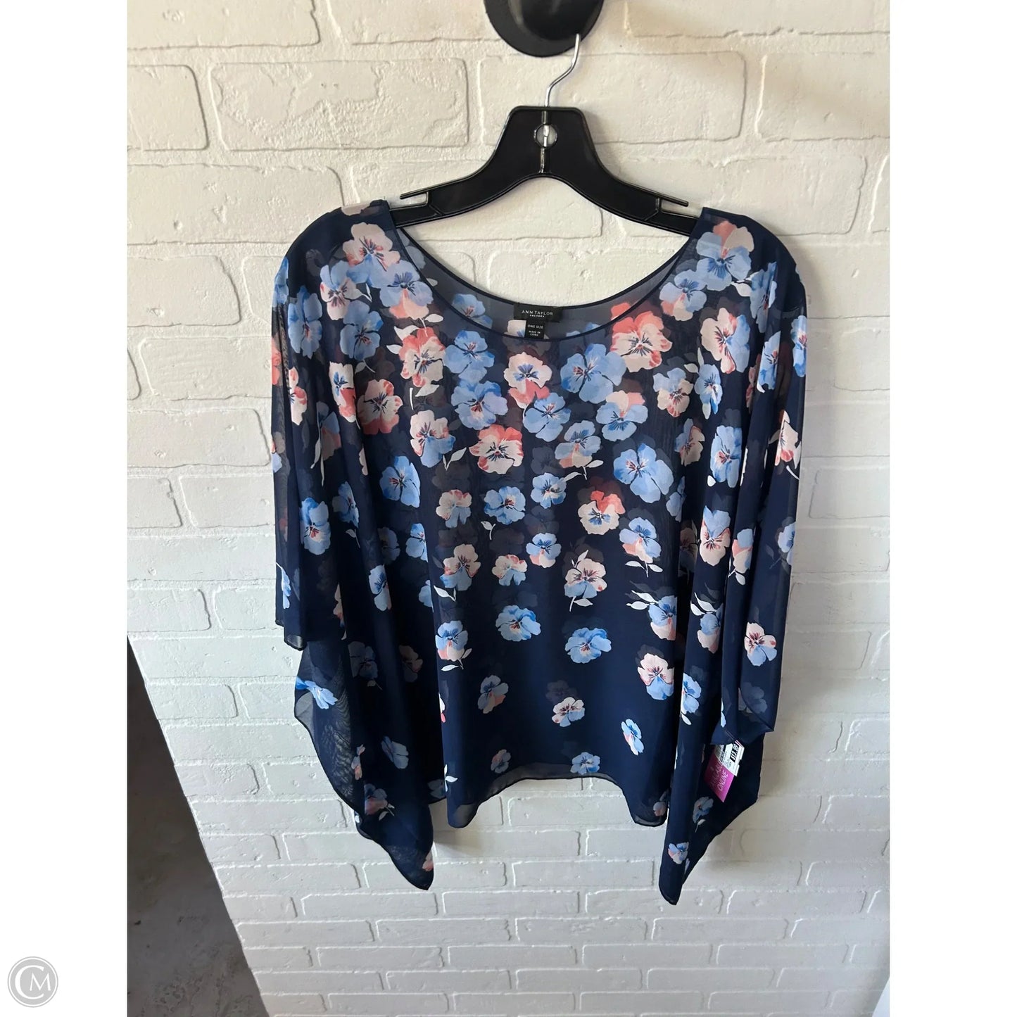 Top 3/4 Sleeve By Ann Taylor In Blue, Size: Osfm