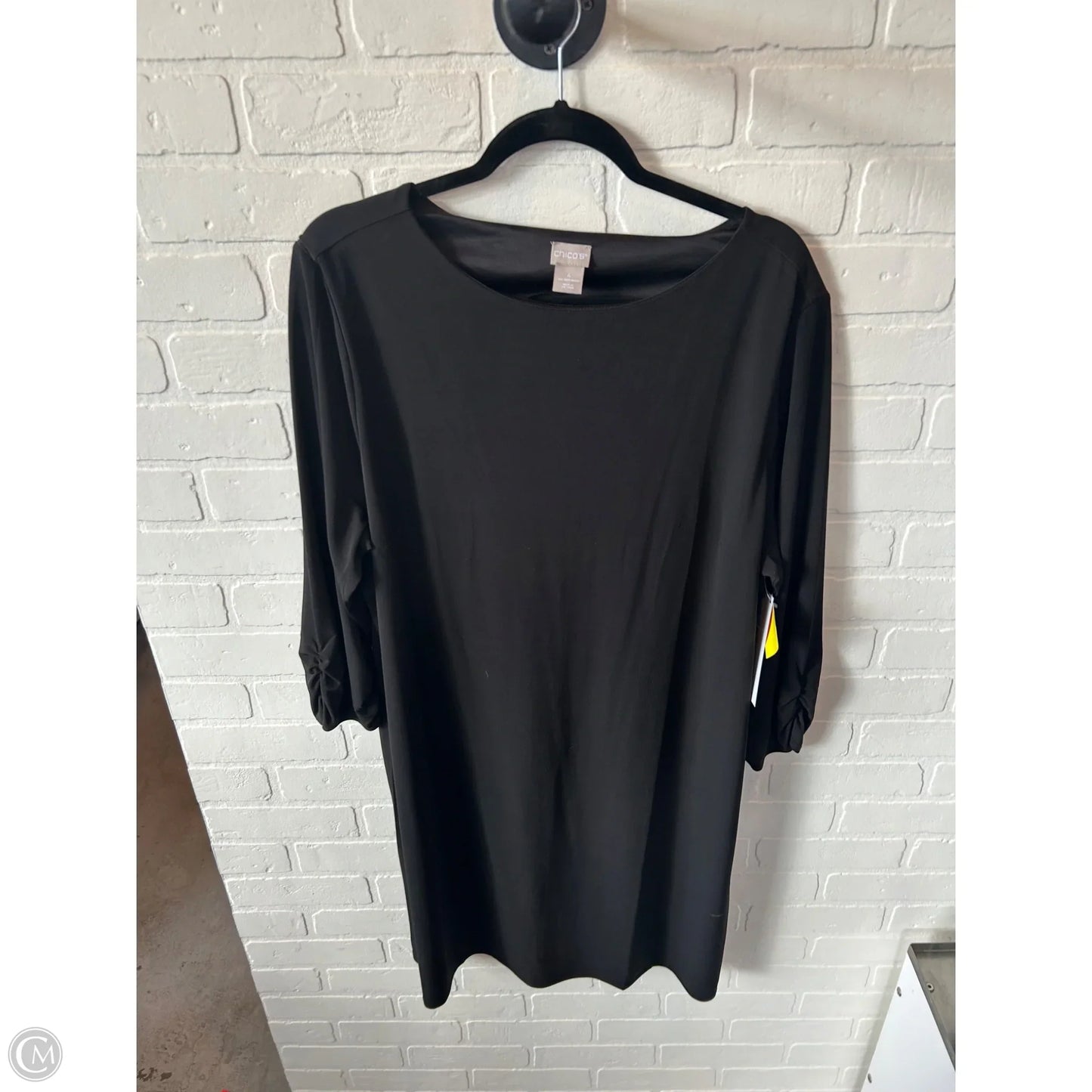 Dress Casual Midi By Chicos In Black, Size: 2x