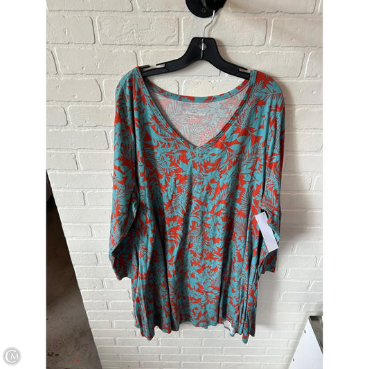 Dress Casual Short By Soft Surroundings In Blue & Orange, Size: 3x