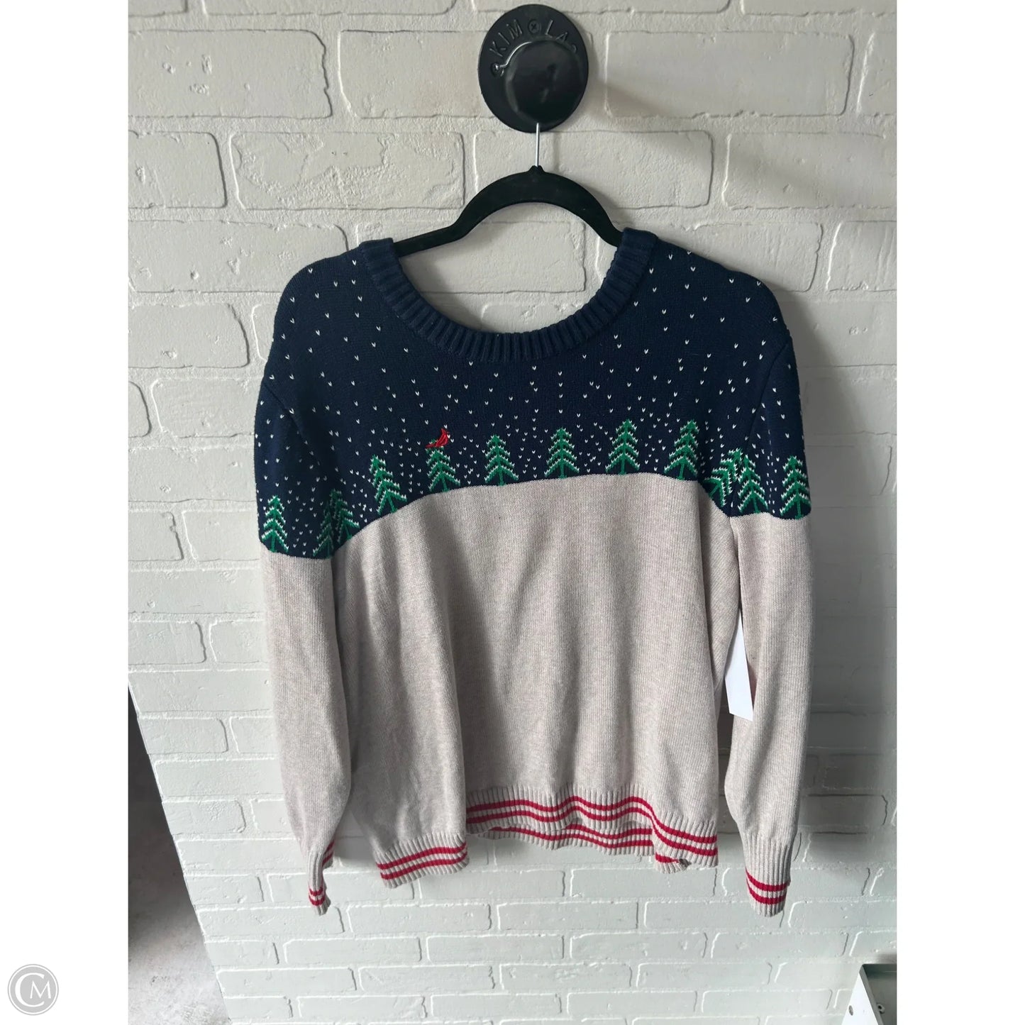 Sweater By Lands End In Blue & Cream, Size: 2x