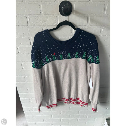 Sweater By Lands End In Blue & Cream, Size: 2x