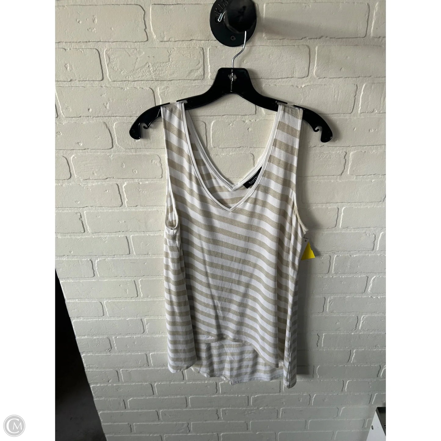 Top Sleeveless By White House Black Market In Gold & White, Size: L