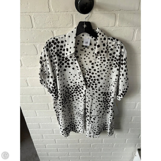 Top Short Sleeve By Cabi In Black & White, Size: L