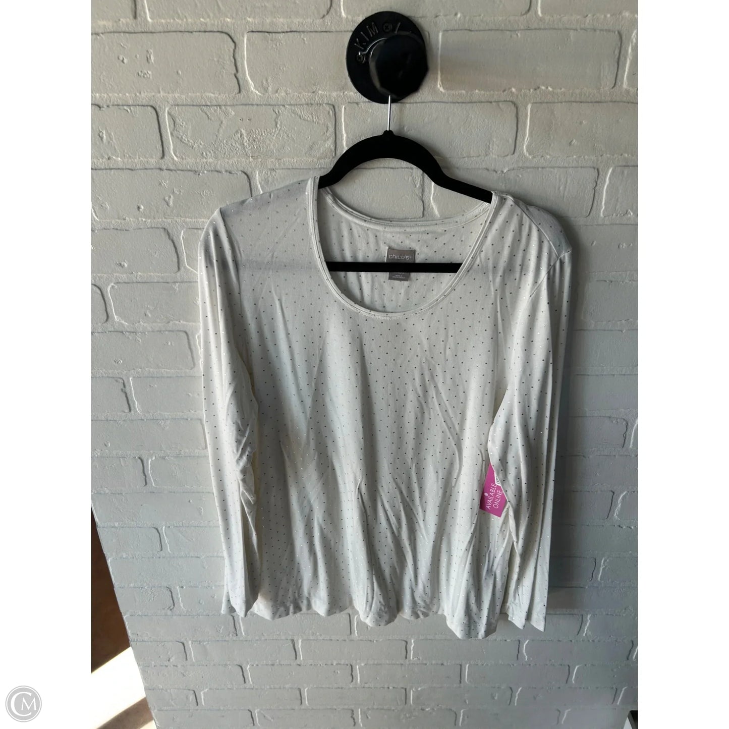 Top Long Sleeve By Chicos In White, Size: Xl