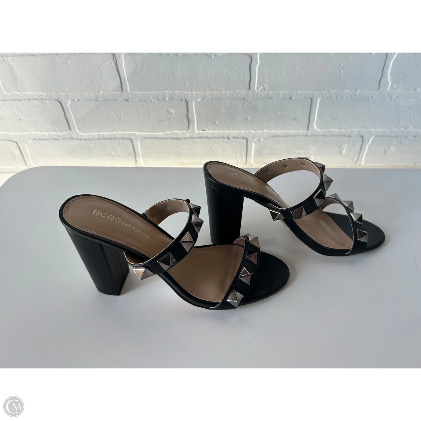 Sandals Heels Block By Bcbgeneration In Black, Size: 8.5