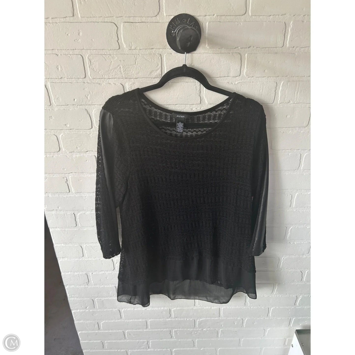 Top Long Sleeve By Alfani In Black, Size: L