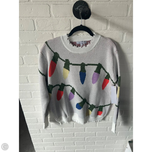 Sweater By Miss Sparkling In Green & White, Size: L