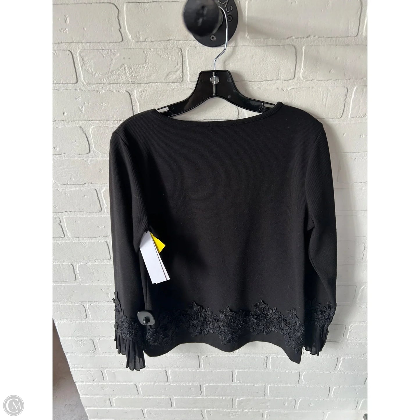 Top Long Sleeve Designer By Karl Lagerfeld In Black, Size: S
