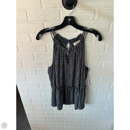 Top Sleeveless By Loft In Black & Blue, Size: L