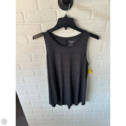 Top Sleeveless Basic By Nine West Apparel In Black & Silver, Size: M