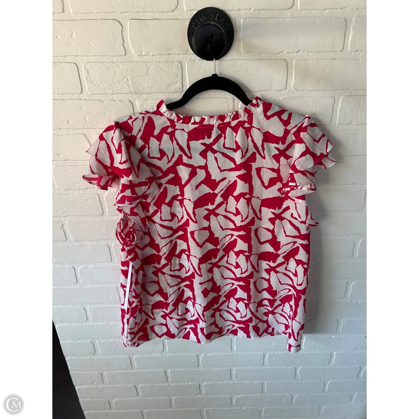 Top Short Sleeve By 1.state In Pink & White, Size: L