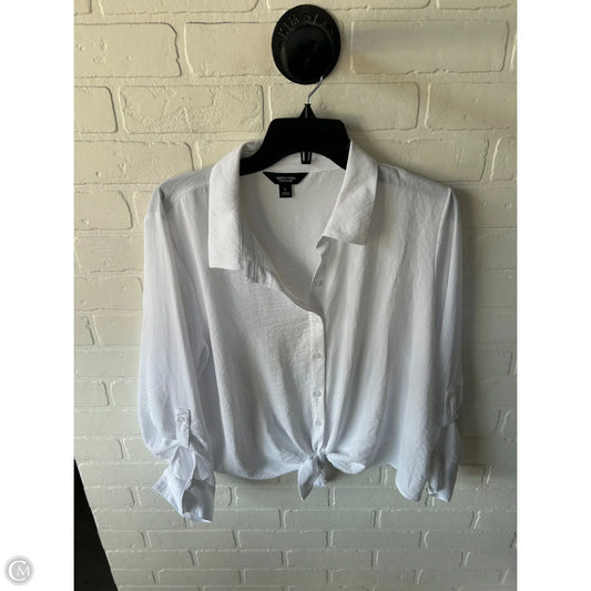 Top Long Sleeve By Simply Vera In White, Size: L
