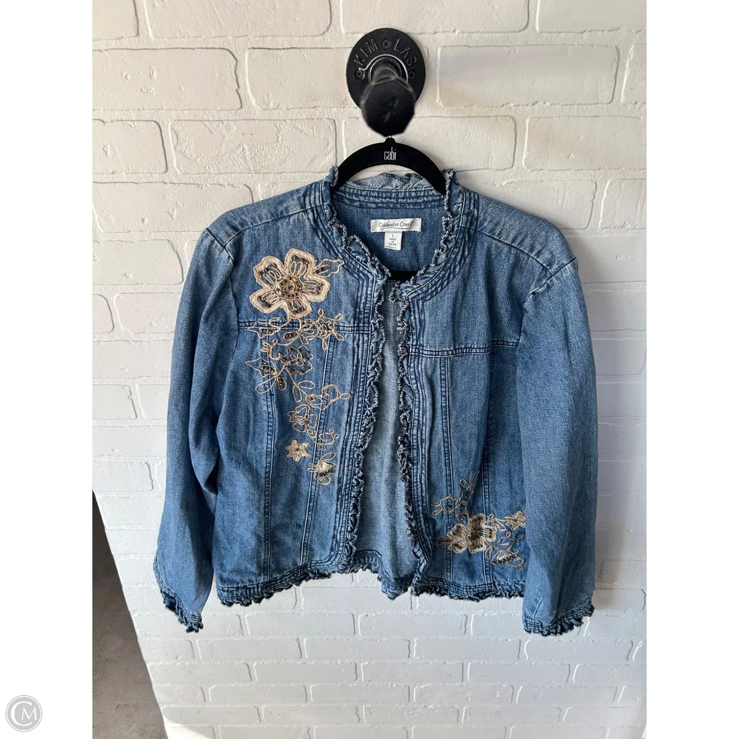 Jacket Denim By Coldwater Creek In Blue Denim, Size: L