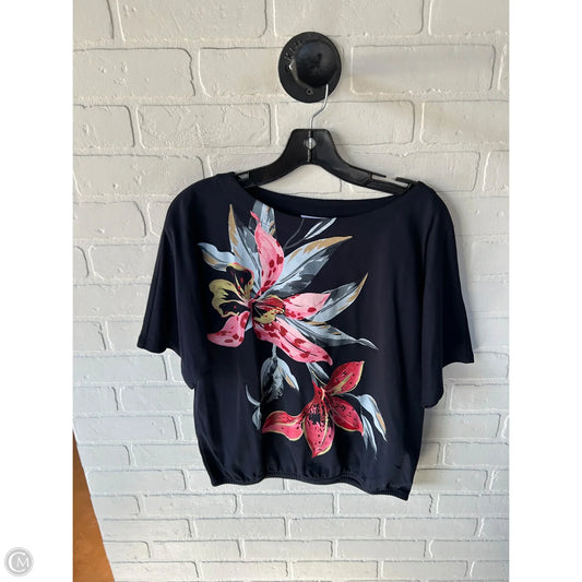 Top Short Sleeve By Chicos In Navy, Size: M