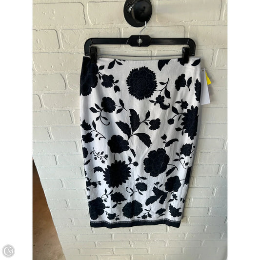 Skirt Midi By Ann Taylor In Blue & White, Size: 4