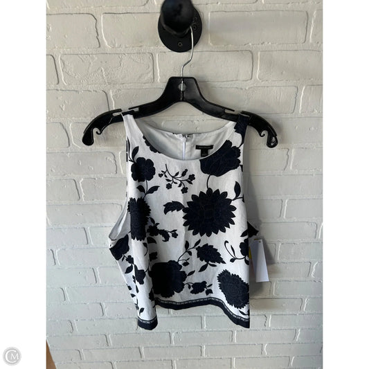 Top Sleeveless By Ann Taylor In Blue & White, Size: L