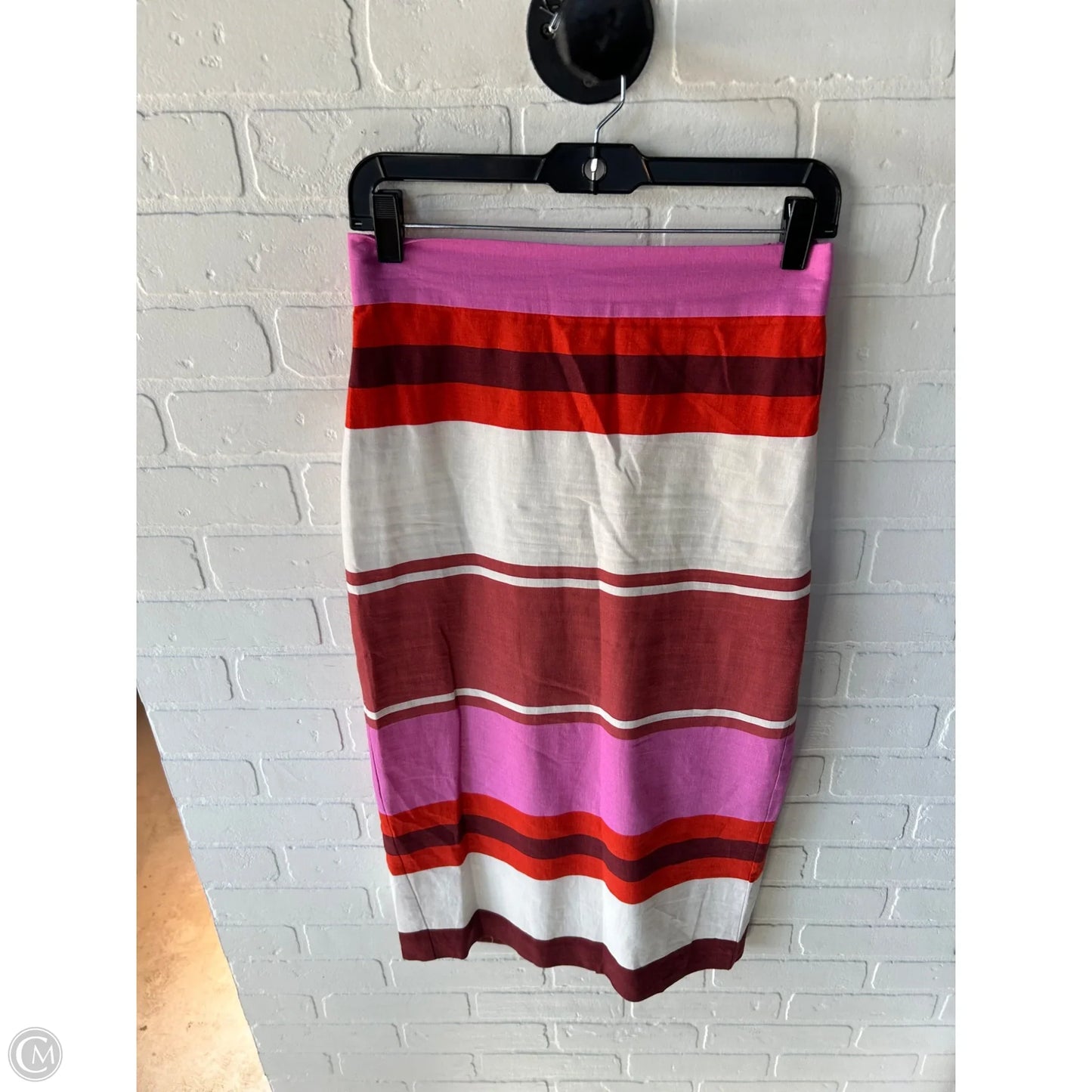 Skirt Midi By Ann Taylor In Orange & Pink, Size: 2