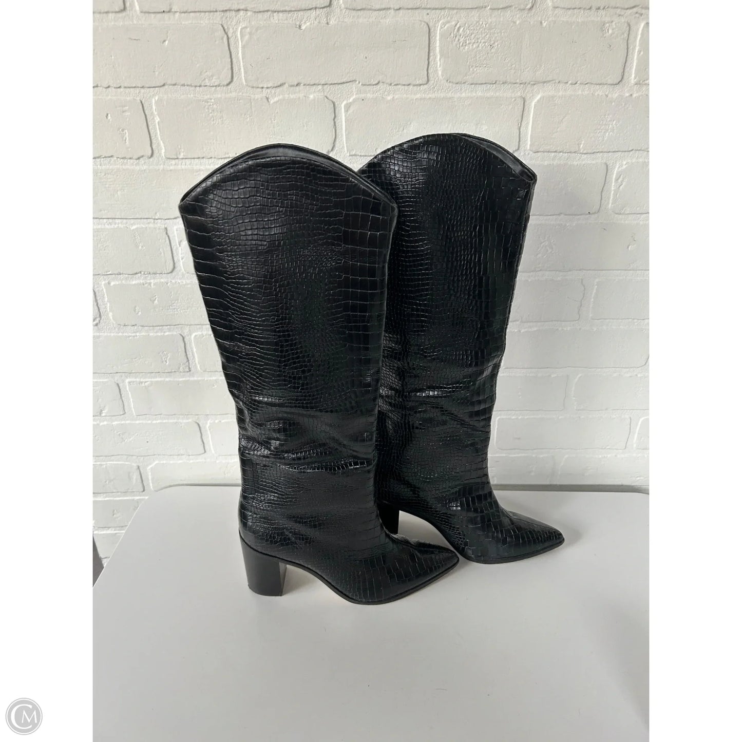 Boots Knee Heels By Schutz In Black, Size: 8.5