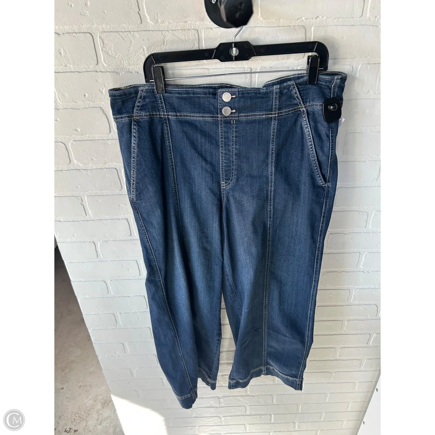 Jeans Wide Leg By Chicos In Blue Denim, Size: 16