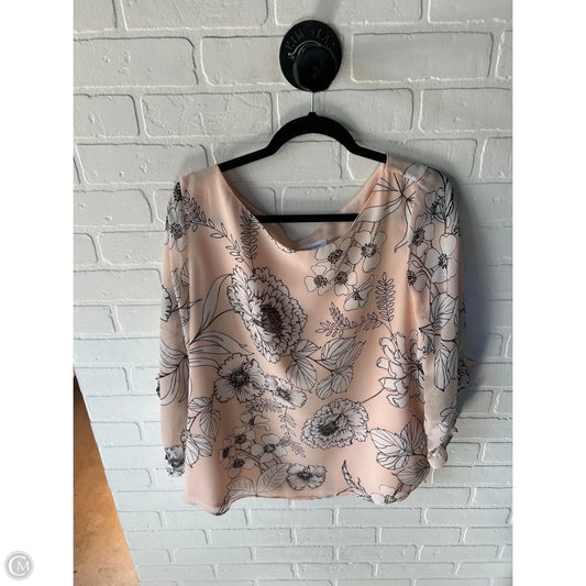 Top 3/4 Sleeve By Calvin Klein In Peach, Size: Xl