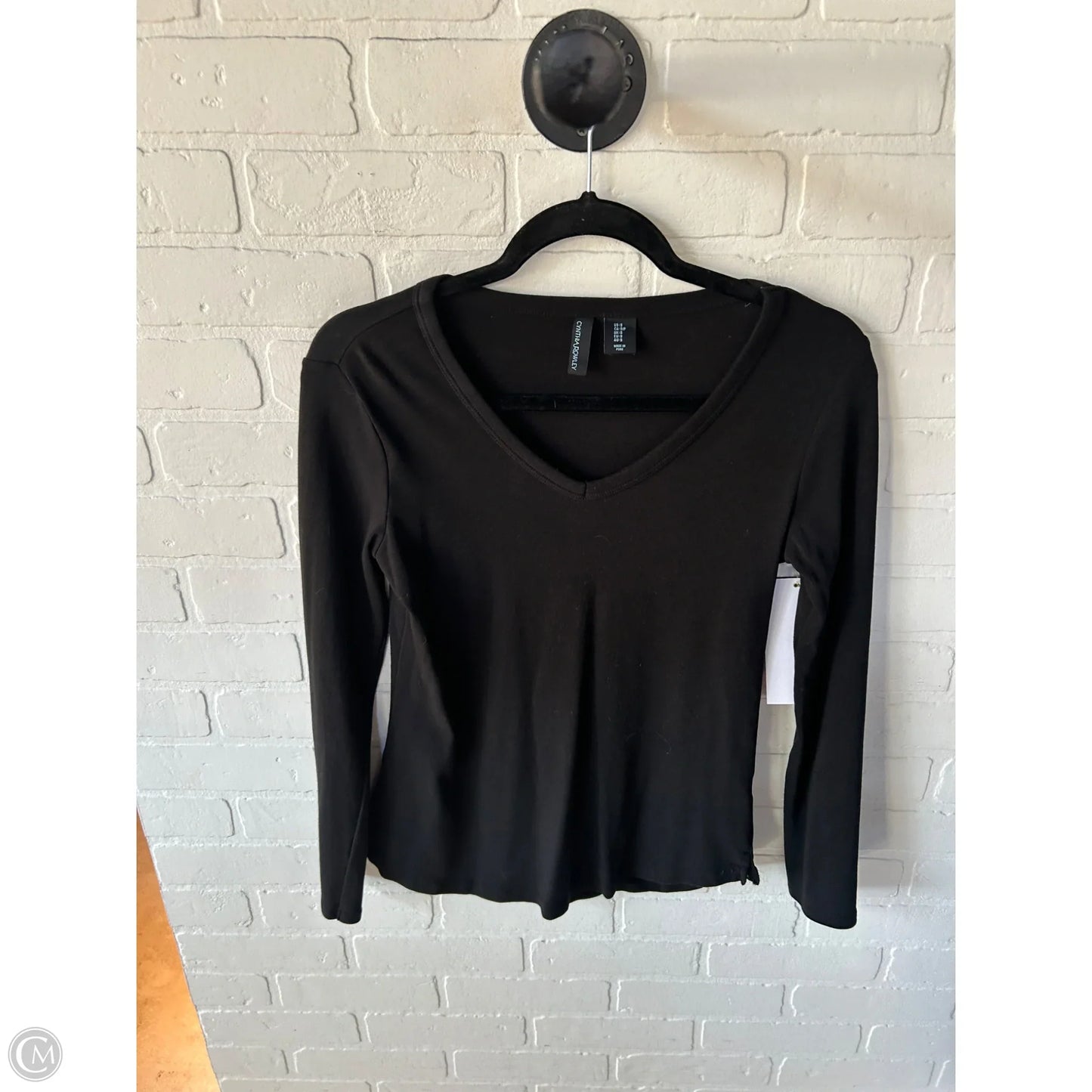Top Long Sleeve Basic By Cynthia Rowley In Black, Size: S