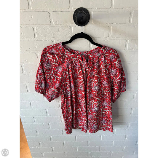 Top Short Sleeve By Loft In Red, Size: M