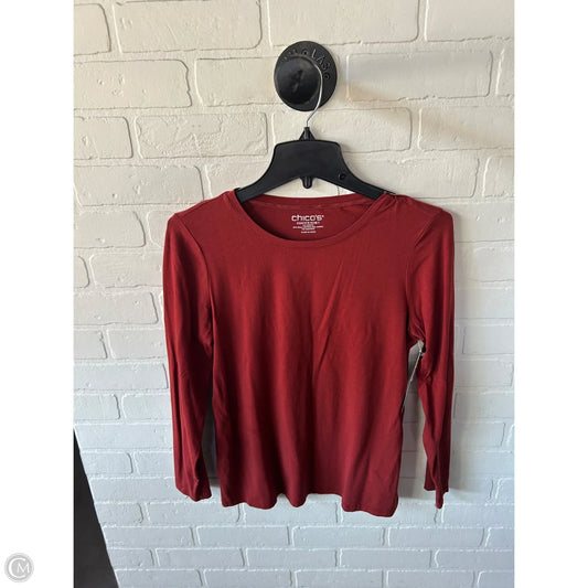 Top Long Sleeve Basic By Chicos In Orange, Size: M