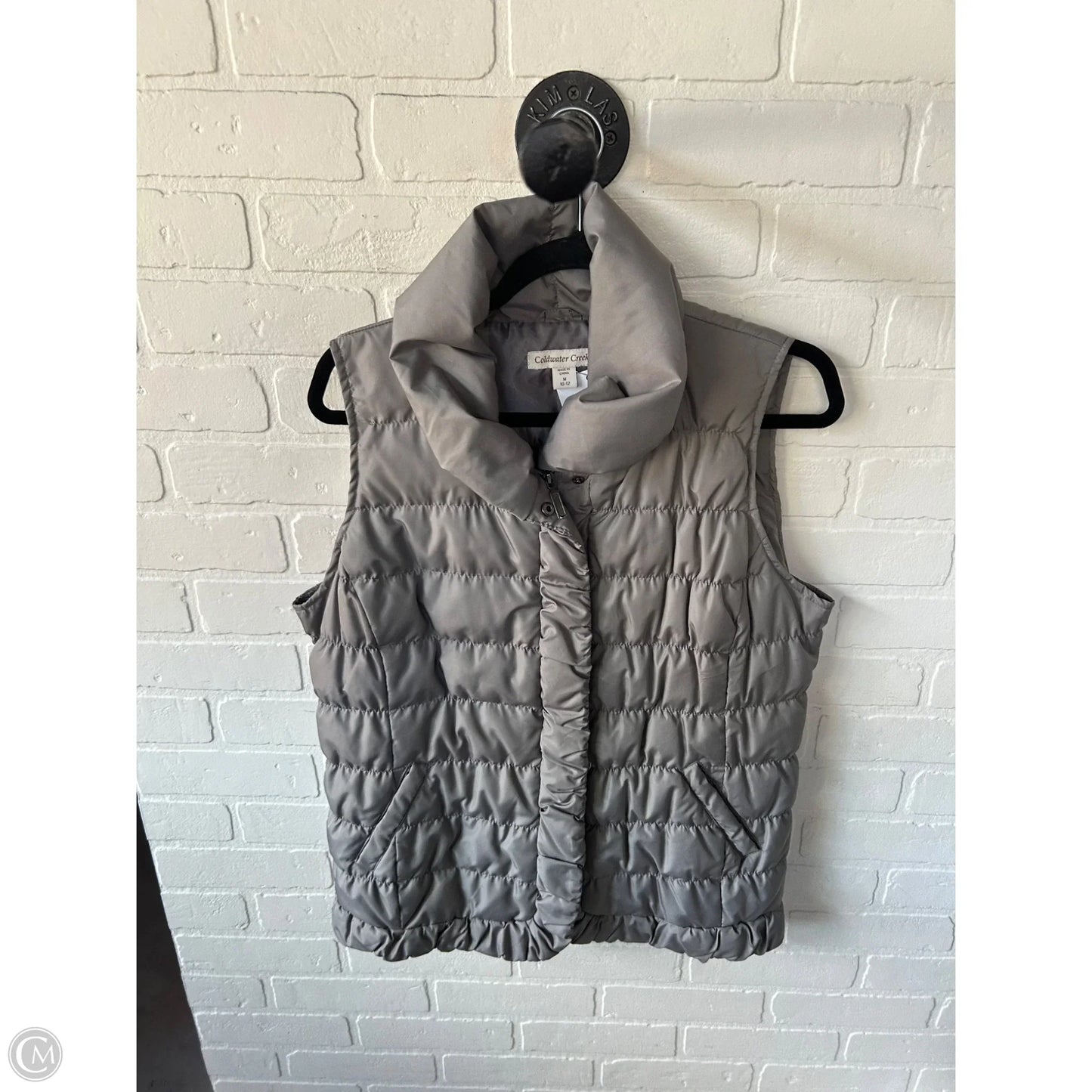 Vest Puffer & Quilted By Coldwater Creek In Grey, Size: M