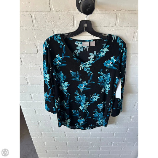 Top Long Sleeve By Chicos In Black & Blue, Size: S
