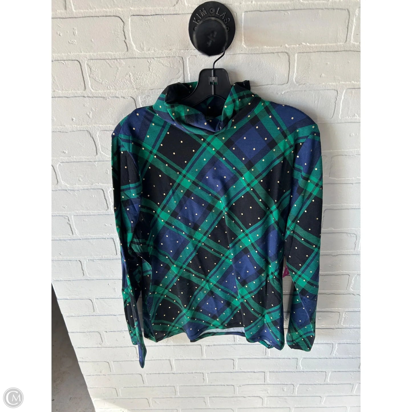 Top Long Sleeve By Talbots In Blue & Green, Size: Xl