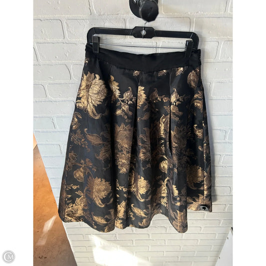 Skirt Midi By White House Black Market In Black & Gold, Size: 8