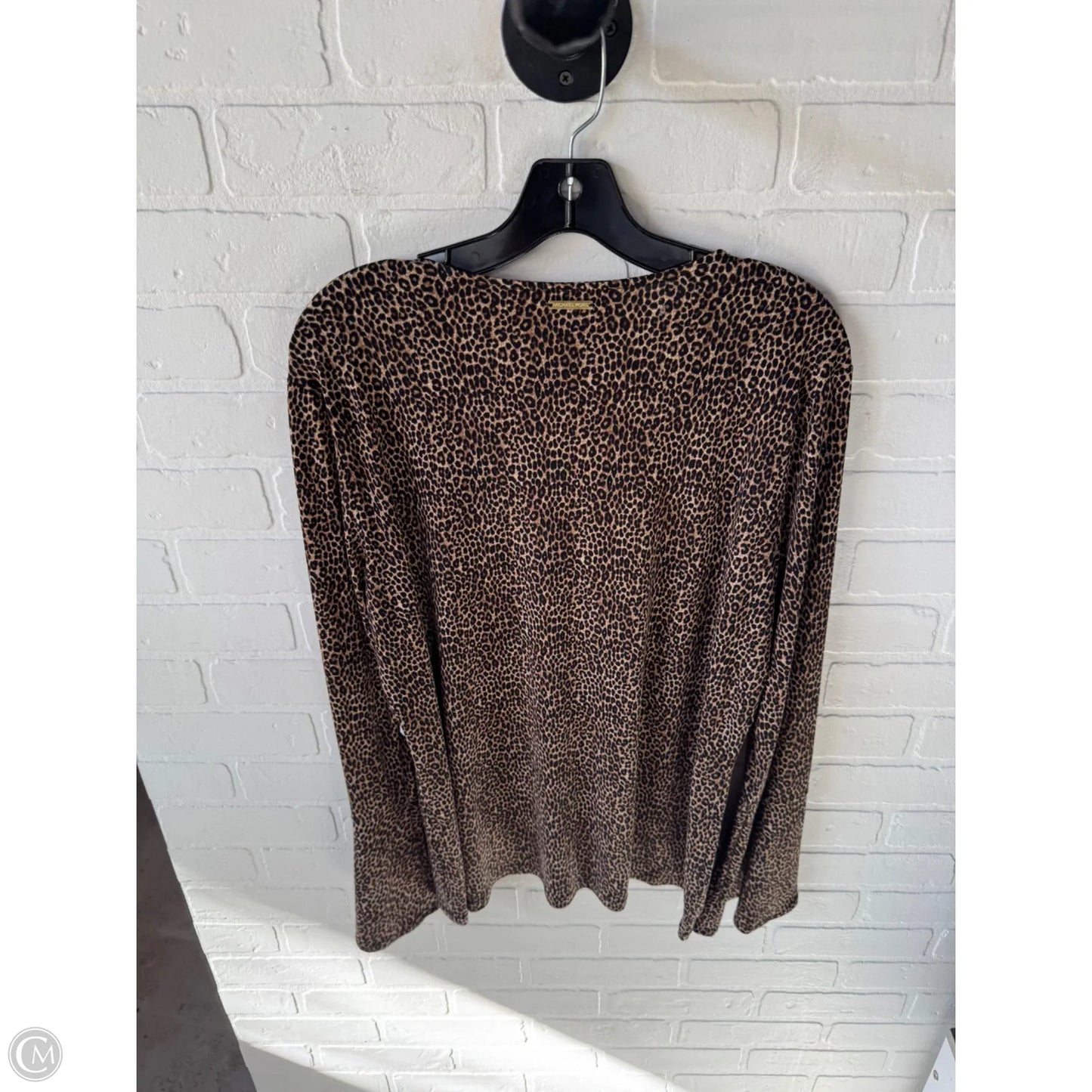 Top Long Sleeve By Michael By Michael Kors In Black & Brown, Size: Xl