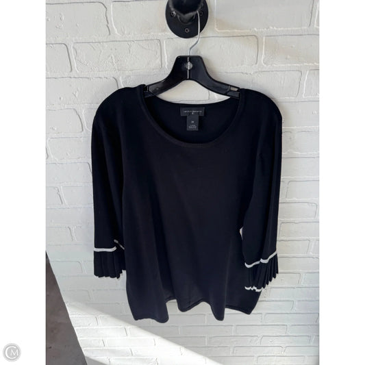 Sweater By Investments In Black & White, Size: 2x